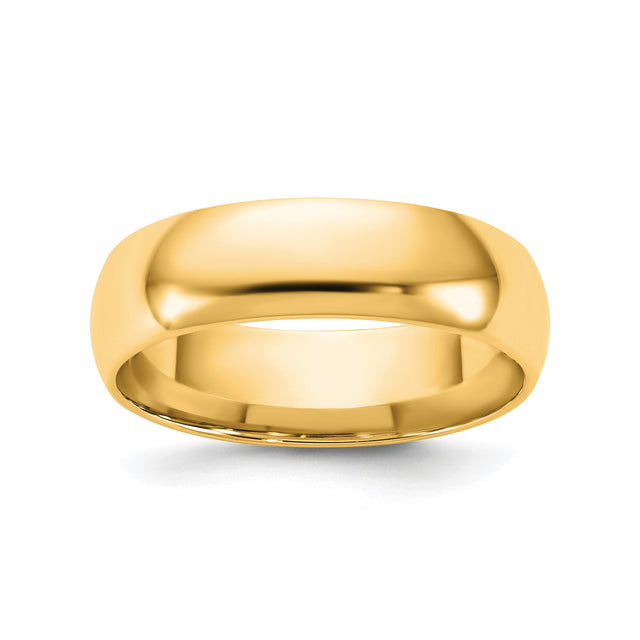 14k Yellow Gold Comfort Fit, Lightweight wedding band ring