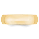 14K Yellow Gold Comfort-Fit Lightweight 6mm Wedding Band