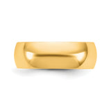 14k Yellow Gold Comfort Fit, Lightweight wedding band ring detail view