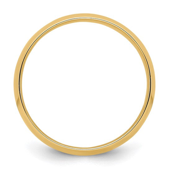 14K Yellow Gold Comfort Fit Wedding Band Lightweight Solid 7mm Classic Ring