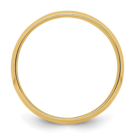 14K Yellow Gold Comfort Fit Wedding Band Lightweight Solid 7mm Classic Ring