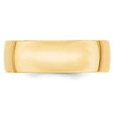 14K Yellow Gold Comfort Fit Wedding Band Lightweight Solid 7mm Classic Ring