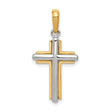 Latin Cross Charm Pendant in Real 14k Multi-Tone Gold