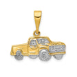14k Multi-Tone Gold Pickup Truck Pendant, Vintage Two-Tone Automotive Charm for Men or Unisex
