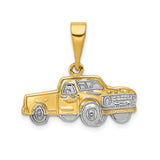 14k Multi-Tone Gold Pickup Truck Pendant, Vintage Two-Tone Automotive Charm for Men or Unisex