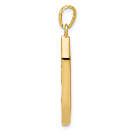 14k Multi-Tone Gold Mezuzah Pendant with Hebrew Shin Symbol, Jewish Religious Charm