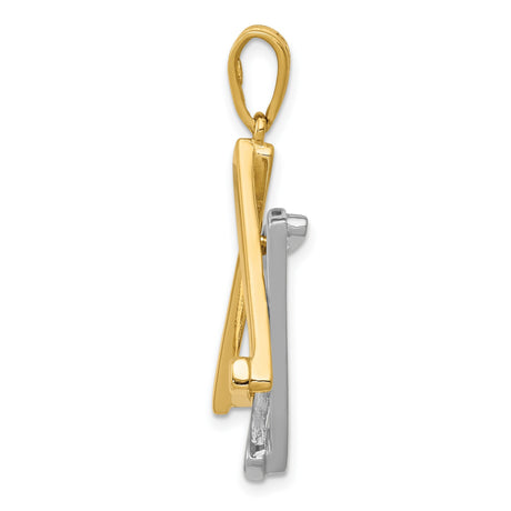 14k Two-Tone Gold Star of David Pendant with Interlocking Triangles, Unisex Jewish Symbol