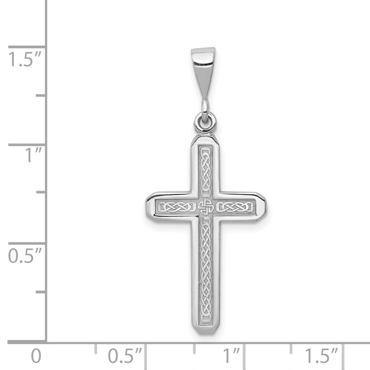 Latin Cross Charm Pendant in Real 14k White Gold