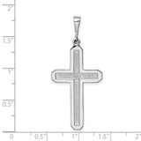 Latin Cross Charm Pendant in Real 14k White Gold