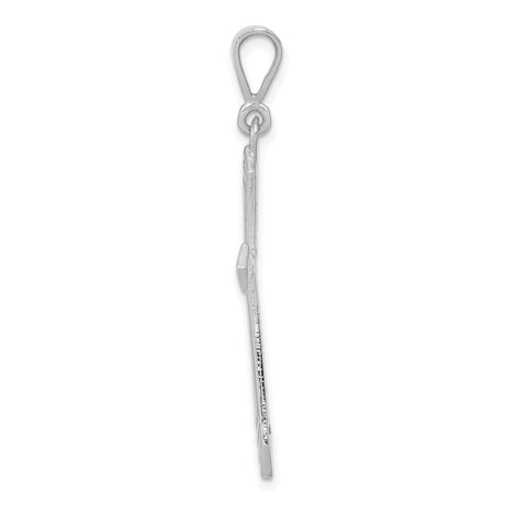 14k White Gold Cross Pendant with Arrowhead Design, Modern Religious Charm for Men and Women