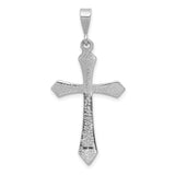 Passion Cross Charm Pendant in Real 14k White Gold