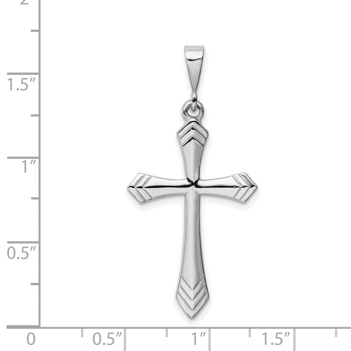 Passion Cross Charm Pendant in Real 14k White Gold