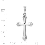 Passion Cross Charm Pendant in Real 14k White Gold