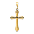 14k Yellow Gold Cross Pendant with Polished Finish, Modern Minimalist Style for Men and Women