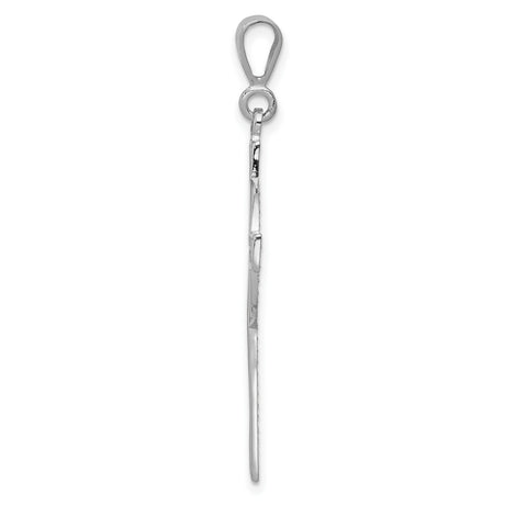 14k White Gold Celtic Cross Pendant with Looped Design and Sunburst Motif