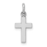 Latin Cross Charm Pendant in Real 14k White Gold