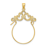 14k Yellow Gold Pendant Holder Earring with Filigree Scroll Design, Baroque Inspired Dangle