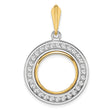 15 mm 14k Multi-Tone Gold coin bezel for 15 mm Coin