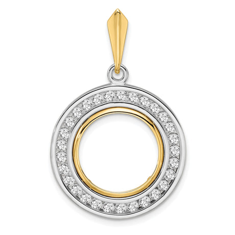 15 mm 14k Multi-Tone Gold coin bezel for 15 mm Coin
