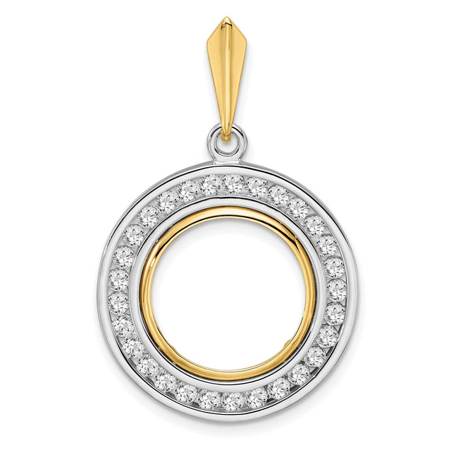 15 mm 14k Multi-Tone Gold coin bezel for 15 mm Coin