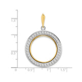 22 mm 14k Multi-Tone Gold coin bezel for 21.6 mm Coin — size reference (ruler)