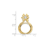 14 mm 14k Multi-Tone Gold coin bezel for 14 mm Coin — size reference (ruler)