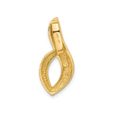 14k Yellow Gold Pendant with Abstract Flame Design, Modern Minimalist Style for Women