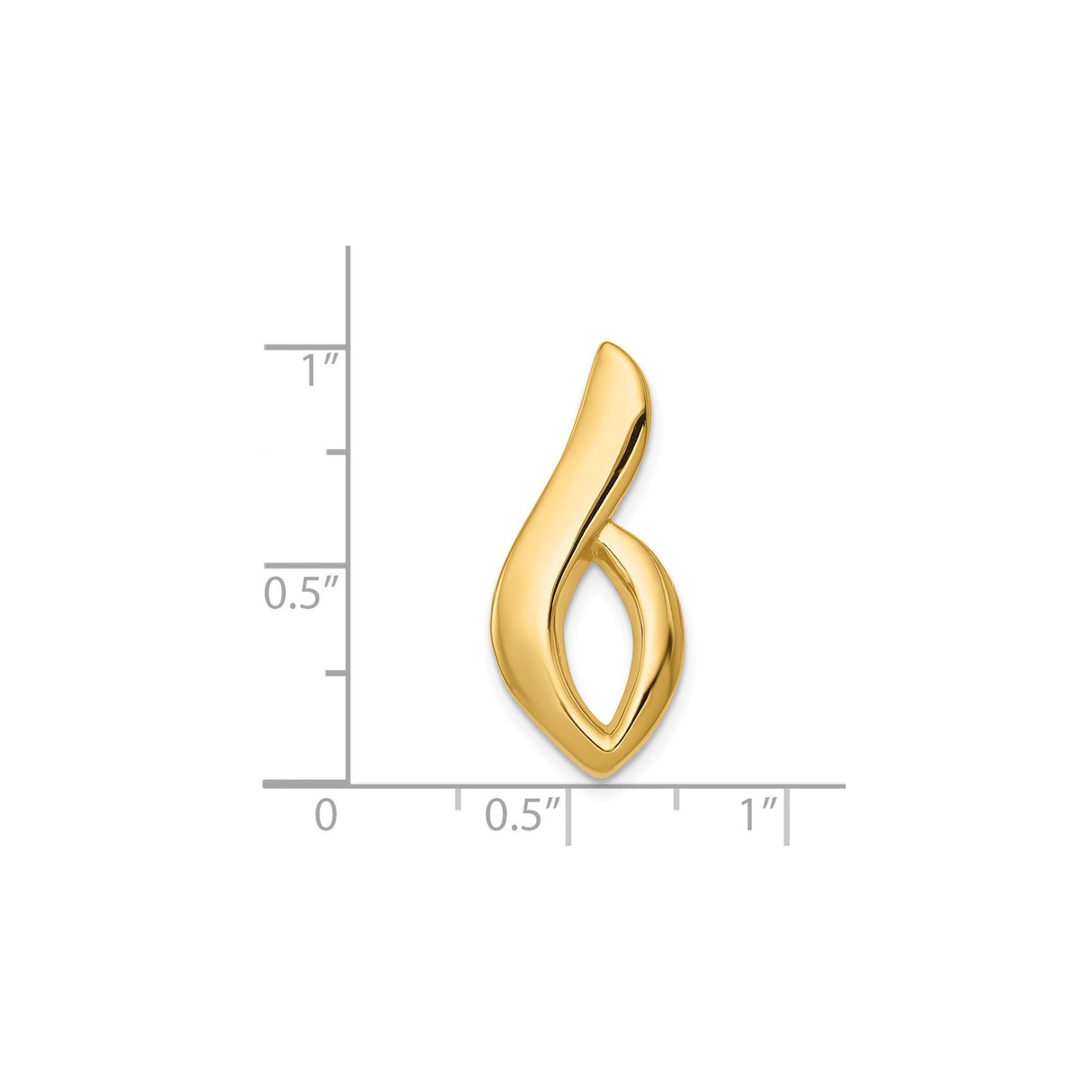 14k Yellow Gold Pendant with Abstract Flame Design, Modern Minimalist Style for Women