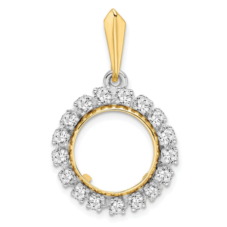 13 mm 14k Multi-Tone Gold coin bezel for 13 mm Coin