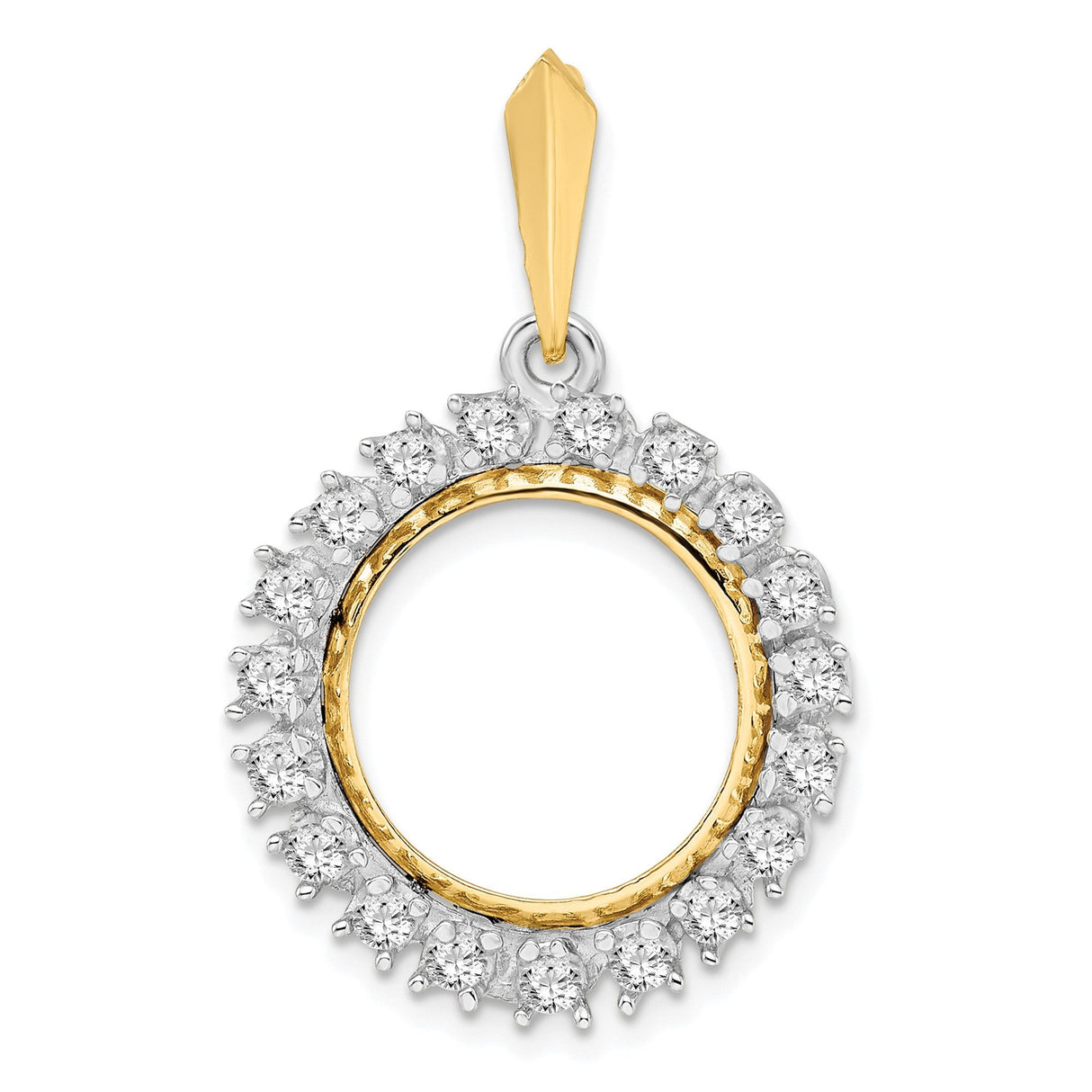 15 mm 14k Multi-Tone Gold coin bezel for 15 mm Coin