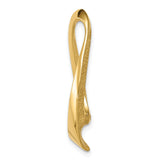 14k Yellow Gold Ichthys Fish Pendant, Polished Christian Symbol for Women