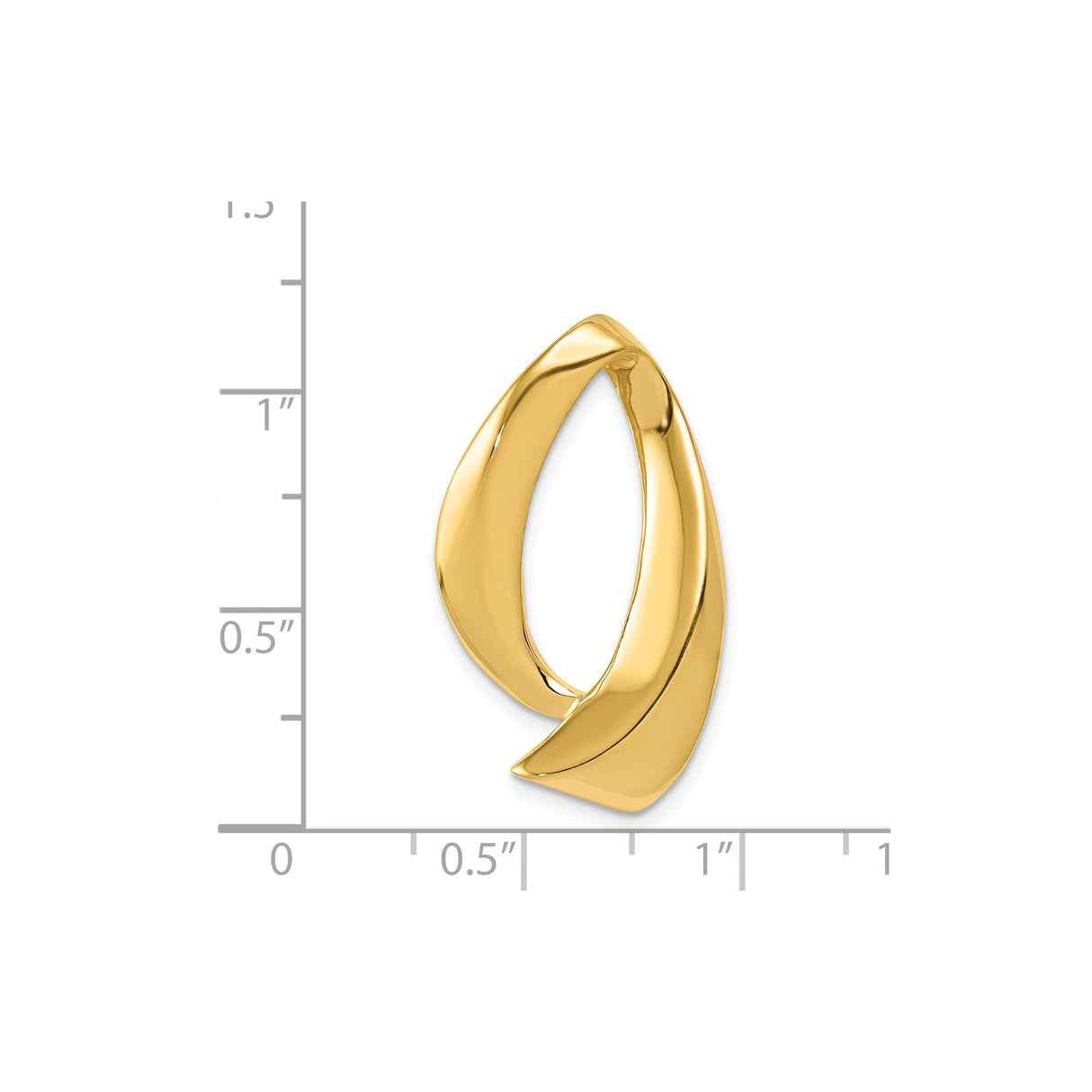 14k Yellow Gold Ichthys Fish Pendant, Polished Christian Symbol for Women