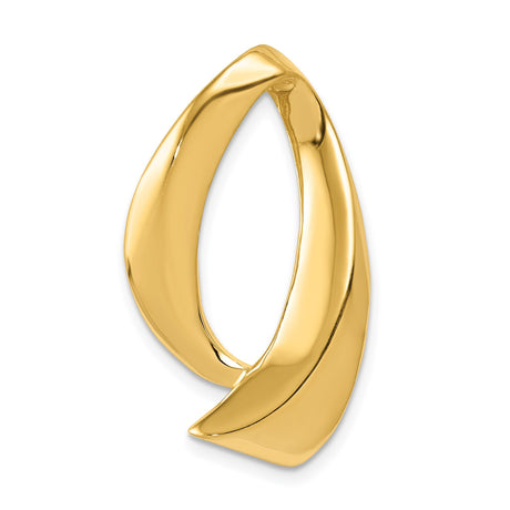 14k Yellow Gold Ichthys Fish Pendant, Polished Christian Symbol for Women