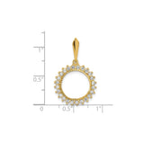 13 mm 14k Multi-Tone Gold coin bezel for 13 mm Coin — size reference (ruler)