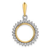 14 mm 14k Multi-Tone Gold coin bezel for 14 mm Coin