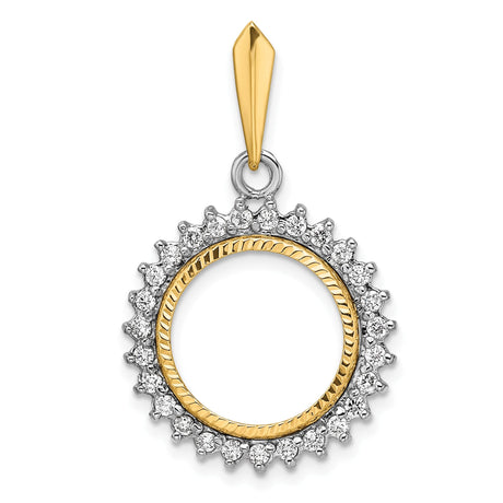 14 mm 14k Multi-Tone Gold coin bezel for 14 mm Coin