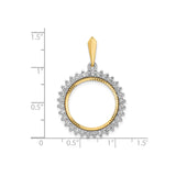 18 mm 14k Multi-Tone Gold coin bezel for 18 mm Coin — size reference (ruler)