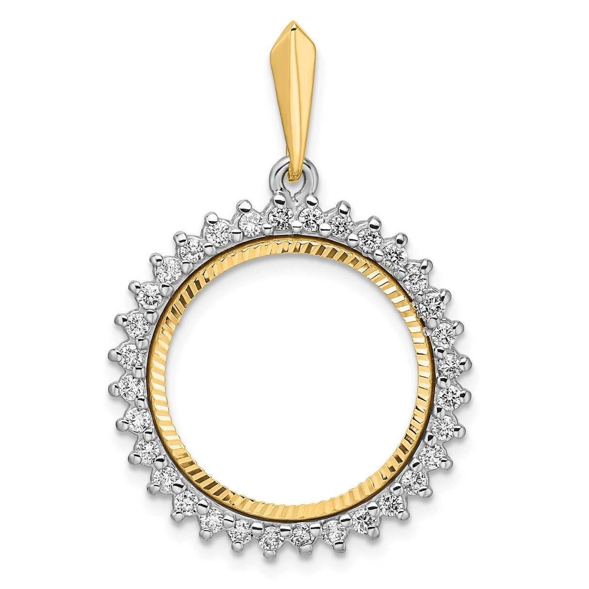 18 mm 14k Multi-Tone Gold coin bezel for 18 mm Coin