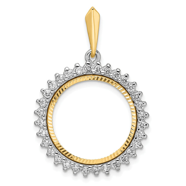18 mm 14k Multi-Tone Gold coin bezel for 18 mm Coin
