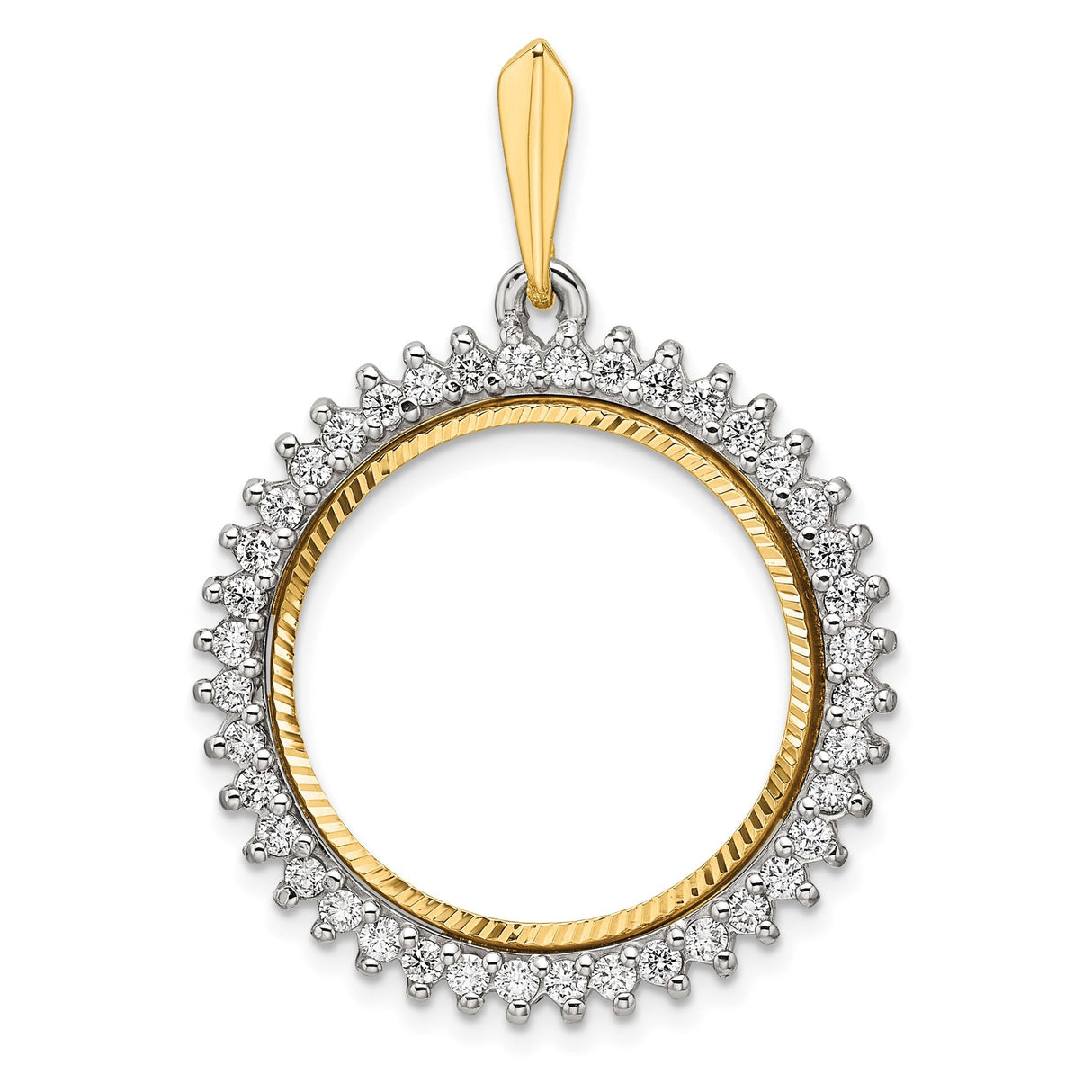 22 mm 14k Multi-Tone Gold coin bezel for 21.6 mm Coin