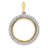 22 mm 14k Multi-Tone Gold coin bezel for 21.6 mm Coin