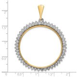 34 mm 14k Multi-Tone Gold coin bezel for 34.2 mm Coin — size reference (ruler)