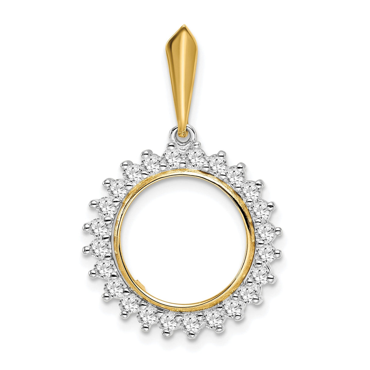 13 mm 14k Multi-Tone Gold coin bezel for 13 mm Coin
