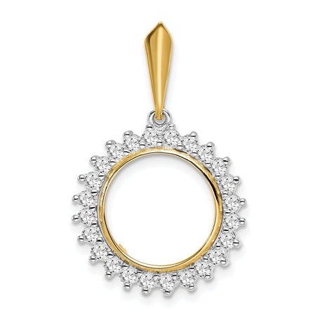 13 mm 14k Multi-Tone Gold coin bezel for 13 mm Coin