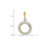 14 mm 14k Multi-Tone Gold coin bezel for 14 mm Coin — size reference (ruler)