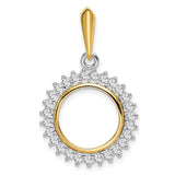 14 mm 14k Multi-Tone Gold coin bezel for 14 mm Coin