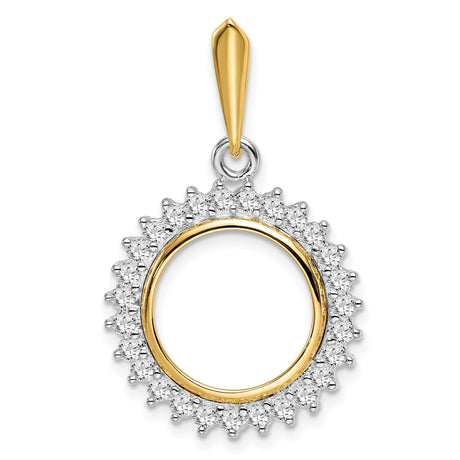 14 mm 14k Multi-Tone Gold coin bezel for 14 mm Coin