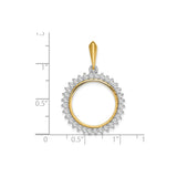 18 mm 14k Multi-Tone Gold coin bezel for 18 mm Coin — size reference (ruler)