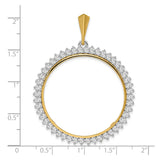 34 mm 14k Multi-Tone Gold coin bezel for 34.2 mm Coin — size reference (ruler)