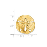14k Yellow Gold Sand Dollar Pendant with Cutout Star, Nautical Beach Theme for Women